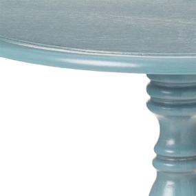 img 1 attached to 🏺 Enhance Your Space with Decor Therapy's Simplify Pedestal Accent Table in Antique Arctic Blue