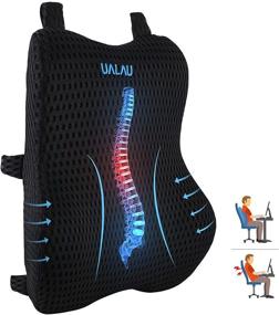 img 4 attached to UALAU Lumbar Support Pillow for Office Chair - Back Support Cushion with Breathable Mesh Cover - Adjustable Straps for Back Pain Relief - Ideal for Gaming, Computer, and Car Seats