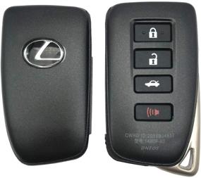 img 1 attached to 🔑 Enhanced Protection: Black 4 Buttons Keyless Entry Replacement Key Fob Cover for Lexus ES250 2018, NX300h 2018-2013, ES350, GS350 2016-2013, GS300h, GS450h, ES300H, NX300 - Smart Remote Key Fob Case Shell