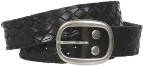 img 2 attached to 👗 Stylish Snap-On Oval Braided Woven Oil Tanned Leather Belt for Women - 1 1/2" (38mm)