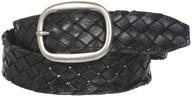 👗 stylish snap-on oval braided woven oil tanned leather belt for women - 1 1/2" (38mm) logo