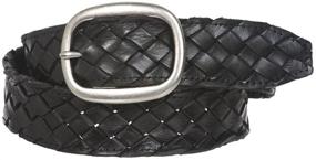 img 3 attached to 👗 Stylish Snap-On Oval Braided Woven Oil Tanned Leather Belt for Women - 1 1/2" (38mm)