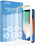 📱 премиум 4 пакета закаленного стекла защитный экран для iphone x/xs/11 pro от beam electronics - 99% точность нажатия, легкий лоток для установки и включенные аксессуары логотип