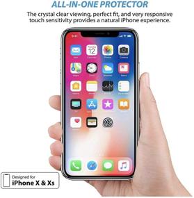 img 2 attached to 📱 Премиум 4 пакета закаленного стекла защитный экран для iPhone X/XS/11 Pro от Beam Electronics - 99% точность нажатия, легкий лоток для установки и включенные аксессуары