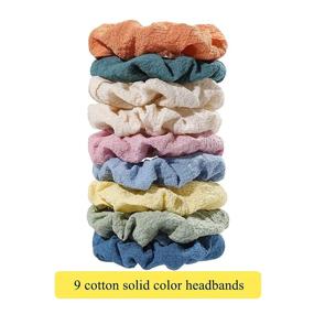 img 1 attached to 🎀 30 Pc Hair Scrunchies Set: Cotton, Linen & Chiffon Flower, Elastic Hair Ties for Women or Girls | Hair Accessories for Ponytail | Perfect Holiday Gift