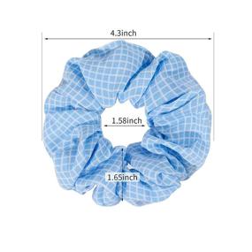 img 2 attached to 🎀 30 Pc Hair Scrunchies Set: Cotton, Linen & Chiffon Flower, Elastic Hair Ties for Women or Girls | Hair Accessories for Ponytail | Perfect Holiday Gift