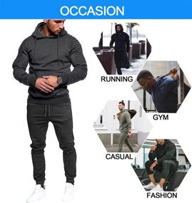 img 3 attached to COOFANDY Tracksuit Sweatsuit Jogging Athletic