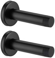 304 stainless steel jqk door stopper, matte black - sound dampening 2 pack - bumper wall protector for optimal seo, dsb5-pb-p2 logo
