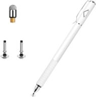 🖊️ universal disc stylus pen for touch screens - lezgo 2-in-1: compatible with ipad, iphone, and more capacitive devices - includes 3 replacement tips (white) logo