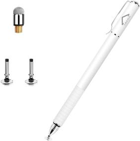 img 4 attached to 🖊️ Universal Disc Stylus Pen for Touch Screens - LezGo 2-in-1: Compatible with iPad, iPhone, and More Capacitive Devices - Includes 3 Replacement Tips (White)