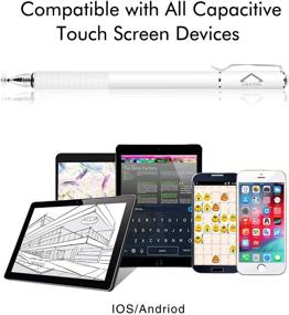 img 3 attached to 🖊️ Universal Disc Stylus Pen for Touch Screens - LezGo 2-in-1: Compatible with iPad, iPhone, and More Capacitive Devices - Includes 3 Replacement Tips (White)