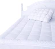 naluka twin mattress pad with deep pocket microplush topper & fitted skirt - quilted stretch pillow top (39”x75”) logo
