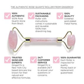 img 3 attached to 🌹 GingerChi Jade Roller: 100% Natural Rose Quartz Facial Tool for Anti-Aging - Handmade Skin Care Roller for Eyes, Cheeks, Forehead & Neck