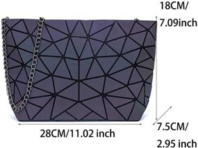 img 2 attached to 🌈 Stunning Geometric Holographic Luminesk Satchels - Reflective Women's Handbags & Wallets