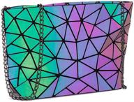 🌈 stunning geometric holographic luminesk satchels - reflective women's handbags & wallets logo