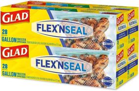 img 4 attached to 🔒 Glad FLEXN SEAL Gallon Freezer Zipper Bags: 4 Packs of 28 Count (112 Bags) - Convenient Variations