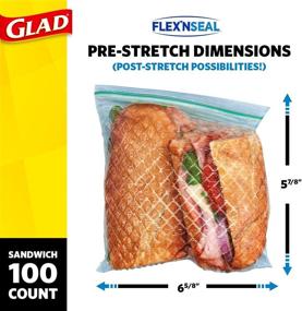 img 1 attached to 🔒 Glad FLEXN SEAL Gallon Freezer Zipper Bags: 4 Packs of 28 Count (112 Bags) - Convenient Variations