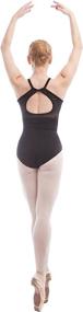 img 3 attached to 🩰 Dance Favorite Gymnastics Ballet Leotard - Black Cotton Spandex, O-Shape Back