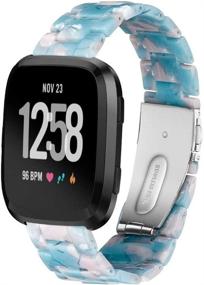 img 4 attached to Модный ремешок Junboer для Fitbit Versa - стильная сменная наручная повязка с пряжкой из нержавеющей стали