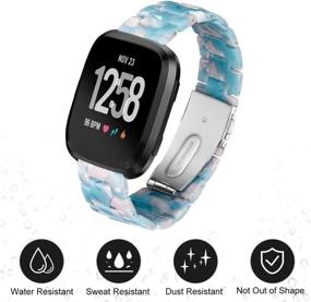 img 1 attached to Модный ремешок Junboer для Fitbit Versa - стильная сменная наручная повязка с пряжкой из нержавеющей стали