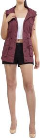 img 1 attached to MixMatchy Drawstring Lightweight Sleeveless Burgundy Women's Clothing for Coats, Jackets & Vests