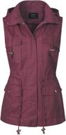 mixmatchy drawstring lightweight sleeveless burgundy women's clothing for coats, jackets & vests logo