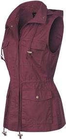 img 3 attached to MixMatchy Drawstring Lightweight Sleeveless Burgundy Women's Clothing for Coats, Jackets & Vests