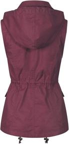 img 2 attached to MixMatchy Drawstring Lightweight Sleeveless Burgundy Women's Clothing for Coats, Jackets & Vests