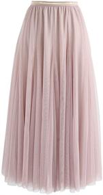 img 4 attached to 👗 CHICWISH Women's Multi-Colored Mesh Layered Ballet Prom Party Tulle Tutu A-Line Maxi Skirt