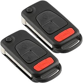 img 2 attached to 🔑 Pack of 2 Discount Keyless Entry Remote Uncut Car Key Fob Cases with Flip Shell Covers and Button Pads