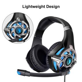 img 2 attached to 🎧 Sades SA822 Gaming Headset: Over-Ear Headphone for PS4, Xbox One, PC, Mobile Phone - Black/Blue