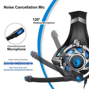 img 1 attached to 🎧 Sades SA822 Gaming Headset: Over-Ear Headphone for PS4, Xbox One, PC, Mobile Phone - Black/Blue