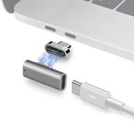 магнитный адаптер sisyphy thunderbolt3 usb c: разъем type-c, зарядка 100 вт pd, передача данных 40 гбит/с, видеовыход 6k@60 гц и 4k@60 гц - совместим с macbook pro/air и другими устройствами с разъемом type c. логотип