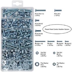 img 1 attached to 🔩 T.K.Excellent 405 Piece Combo Drive Bolt Assortment Kit - Machine Screws and Hex Nuts - #8-32 to #1/4-20 - Phillips-Slotted Round Head - Including Flat Washers