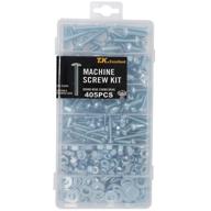 🔩 t.k.excellent 405 piece combo drive bolt assortment kit - machine screws and hex nuts - #8-32 to #1/4-20 - phillips-slotted round head - including flat washers logo