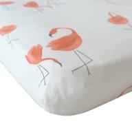 👶 muslin baby fitted crib sheets set - flamingo design, ideal for standard crib and toddler mattresses, portable crib sheet by vlokup logo