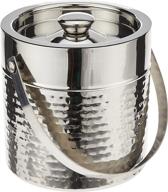 chef craft stainless steel hammered ice bucket - 2 quart volume - double walled логотип