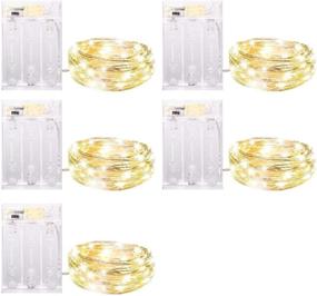 img 4 attached to 🔋 5 Pack Battery Operated Fairy Lights: Waterproof 20 LED String Lights with Timer, Perfect for Bedroom Christmas Home Party Wedding Decorations - Warm White