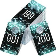 🟢 convenient and reusable green plastic number tags for clothes - set of 200 live plastic number tags with mirrored images, ideal for hanger cards логотип