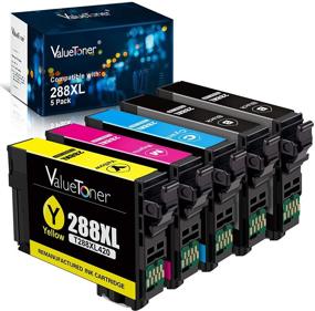img 4 attached to 🖨️ Valuetoner Remanufactured Ink Cartridge Set for Epson T288XL 288XL 288 XL - Compatible with XP-430 XP-340 XP-440 XP-330 XP-434 XP-446 Printer (2 Black, 1 Cyan, 1 Magenta, 1 Yellow, 5 Pack)