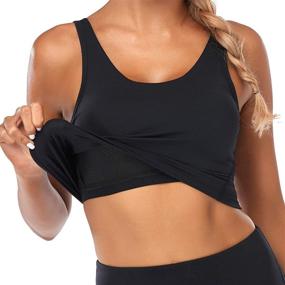 img 1 attached to 🏋️ UOTJCNR Sports Bra for Women: Longline Padded Gym Yoga Crop Tank Tops for Effective Fitness & Running