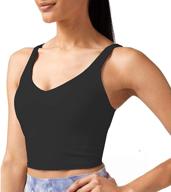 🏋️ uotjcnr sports bra for women: longline padded gym yoga crop tank tops for effective fitness & running logo