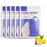 🧤 moisturizing hand mask gloves - 5 pack for dry skin, gentle soothing spa treatment, anti-aging & nourishing hand care for winter, repair rough skin for men or women (lavender) logo