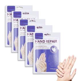 img 3 attached to 🧤 Moisturizing Hand Mask Gloves - 5 Pack for Dry Skin, Gentle Soothing Spa Treatment, Anti-Aging & Nourishing Hand Care for Winter, Repair Rough Skin for Men or Women (Lavender)