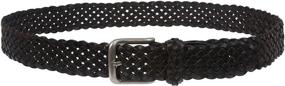 img 1 attached to 👗 Stylish and Versatile Women's Braided Woven Solid Leather Belt: 1 3/8 inches
