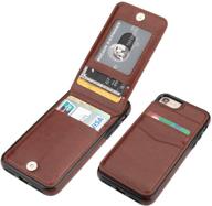 📱 premium leather wallet case for iphone 7/8/se 2020 - magnetic clasp, credit card holder, kickstand - heavy duty protective cover (brown, 4.7 inch) logo