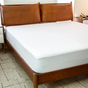 img 4 attached to Flash Furniture Capri Comfortable Sleep Premium Queen Size Mattress Protector - 100% Waterproof, Hypoallergenic Vinyl Free, Breathable Smooth Fabric Surface