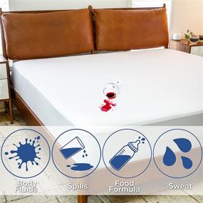 img 3 attached to Flash Furniture Capri Comfortable Sleep Premium Queen Size Mattress Protector - 100% Waterproof, Hypoallergenic Vinyl Free, Breathable Smooth Fabric Surface