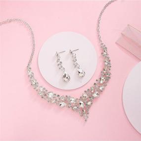 img 1 attached to 💎 Paxuan Silver Wedding Bridal Prom Crystal Rhinestone Necklace Earrings Bracelet Tiaras Crown Jewelry Sets for bride bridesmaid Wedding Gown