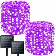 purple 144ft solar halloween lights 2-pack each 72ft 200 led solar string lights outdoor (ultra-bright &amp logo
